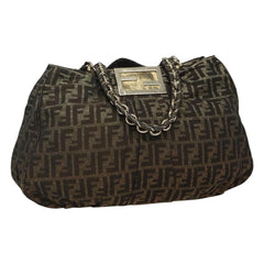 Fendi Mia Tote Metallic Zucca Canvas