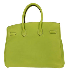 Hermes Birkin Handbag Green Togo with Palladium Hardware