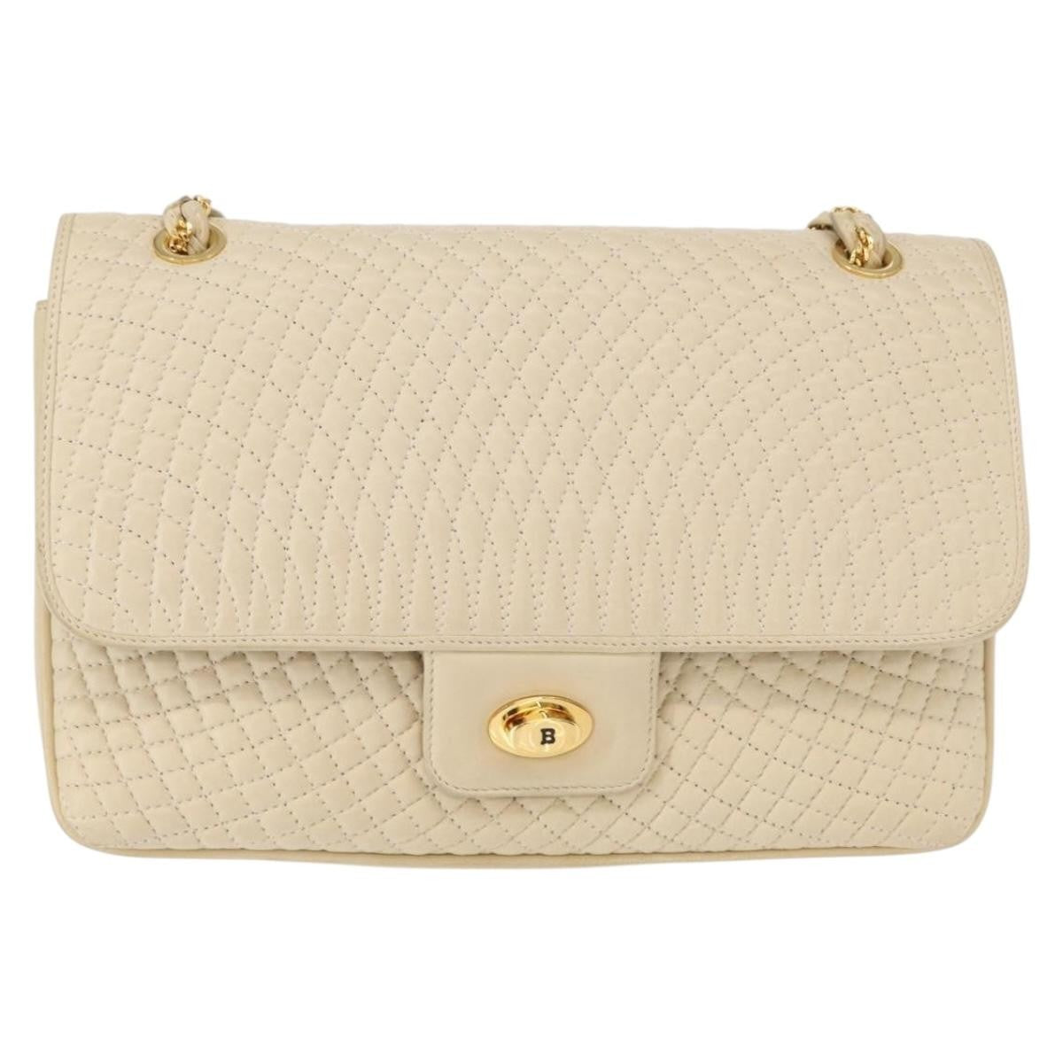 Bally Vintage Chain Shoulder Bag Quilted Leather