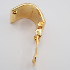 Hermes Vintage Half Hoop Clip-On Earrings Printed Enamel and Metal