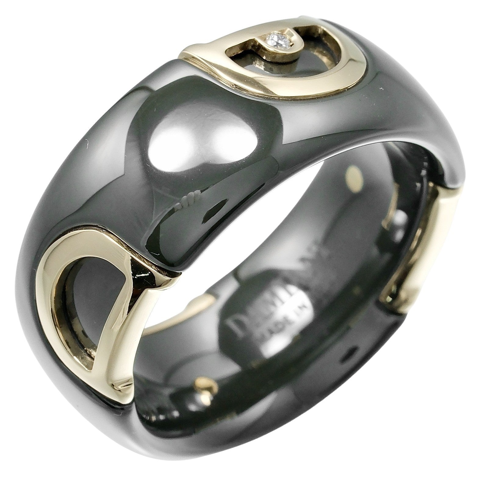 Damiani D Icon Ring K18 (White Gold), ceramic and Diamond