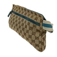 Gucci Vintage Double Belt Bag GG Canvas with Leather