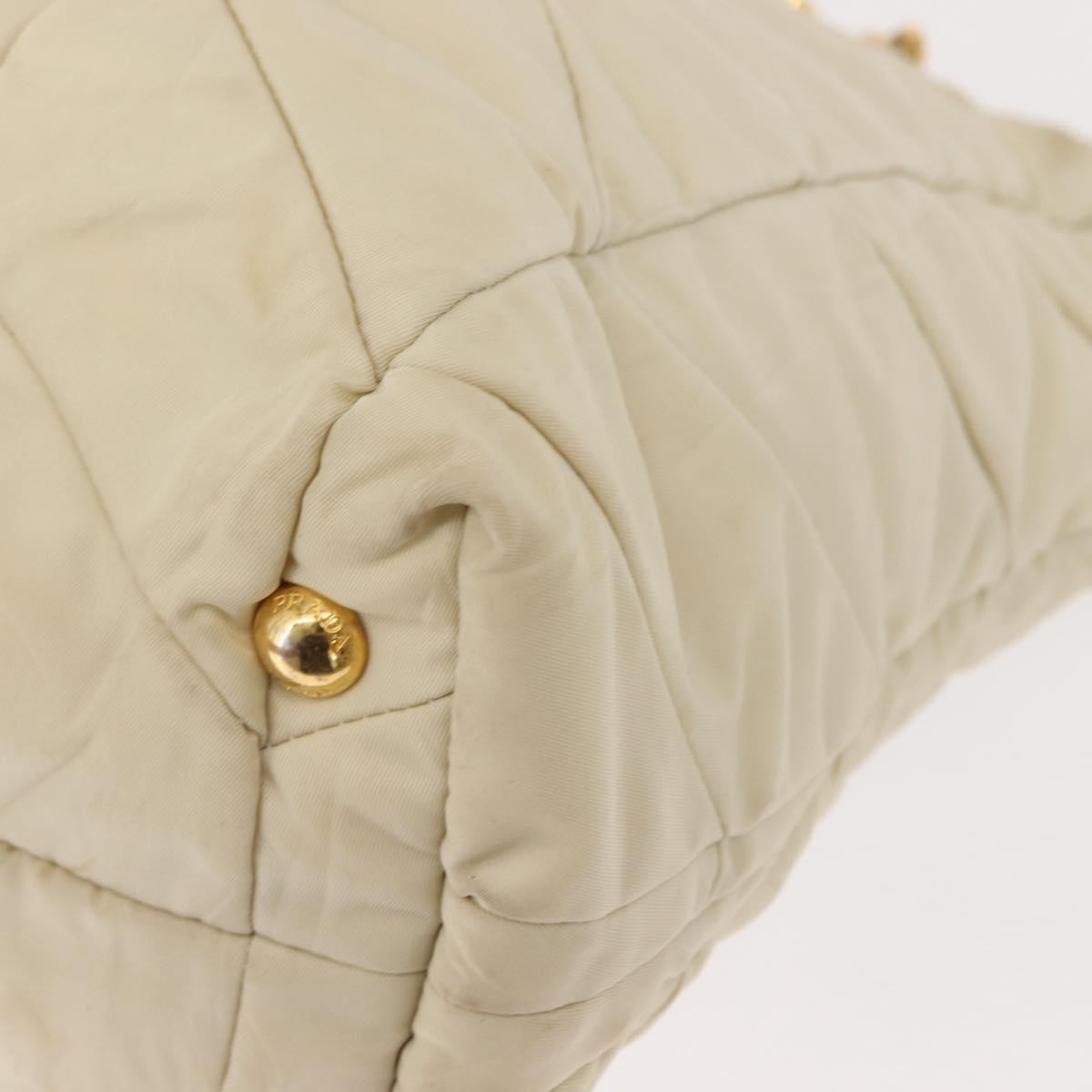 Prada Chain Front Zip Tote Quilted Tessuto