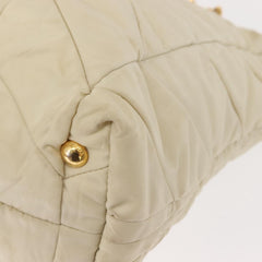 Prada Chain Front Zip Tote Quilted Tessuto