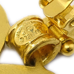 Chanel Vintage CC Heart Cut Out Drop Clip-On Earrings Metal