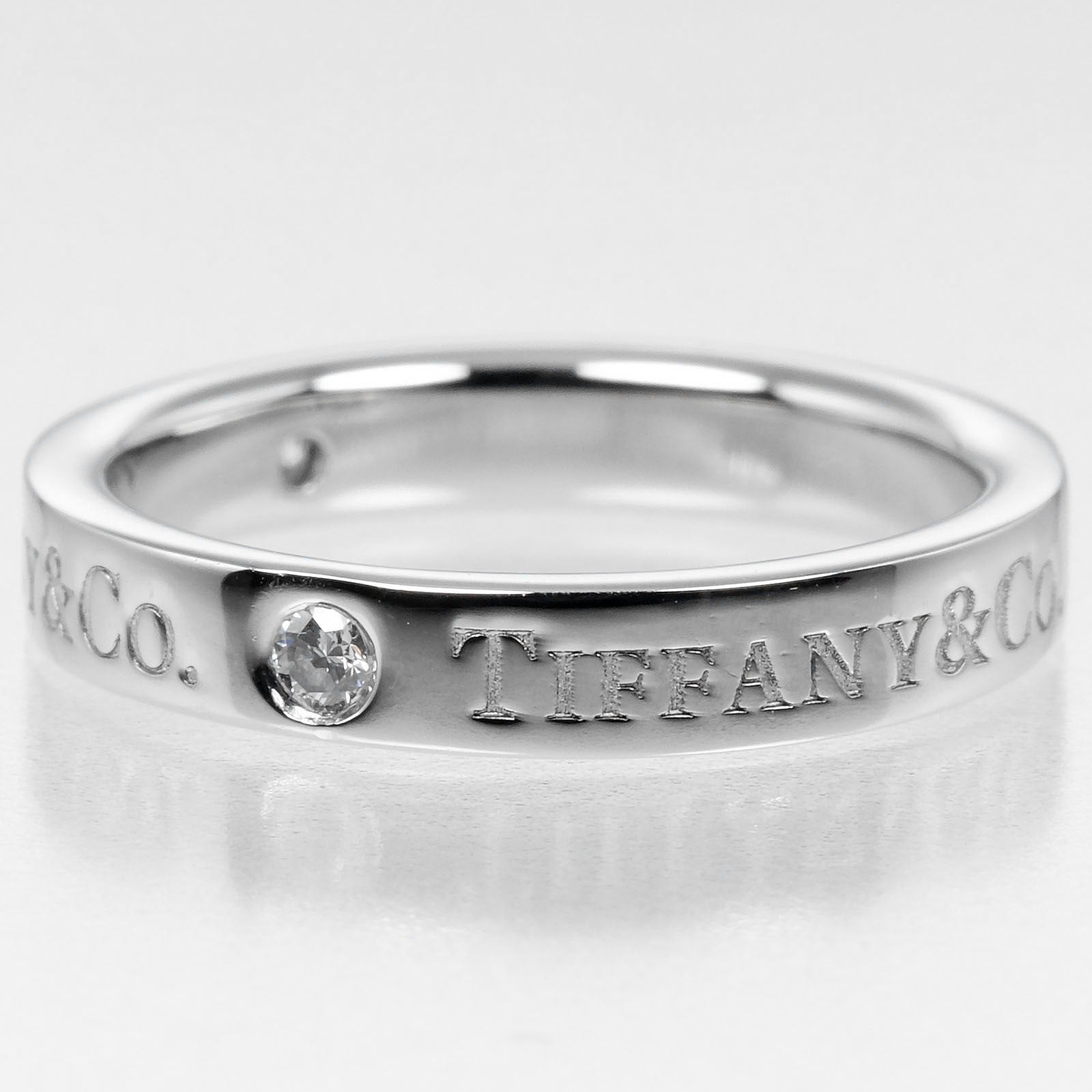 Tiffany & Co. Flat Ring Platinum / 3P Diamond