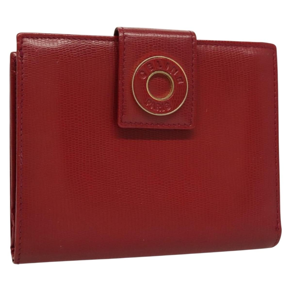 Celine Circle Logo Compact Wallet Leather