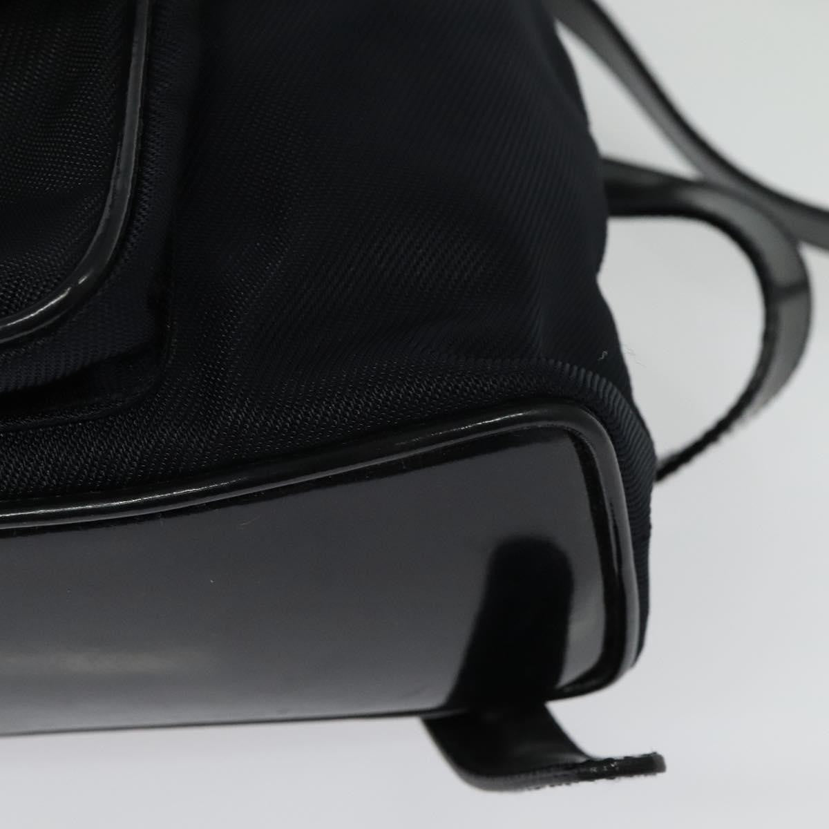 Gucci Vintage Bamboo Backpack Nylon and Patent Leather