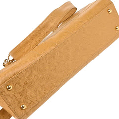 Chanel Vintage Chocolate Bar Open Tote Quilted Caviar