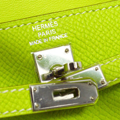 Hermes Kelly Mini II Bag Green Epsom with Palladium Hardware