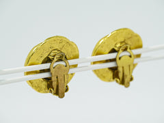 Chanel Vintage CC Round Clip-On Earrings Metal