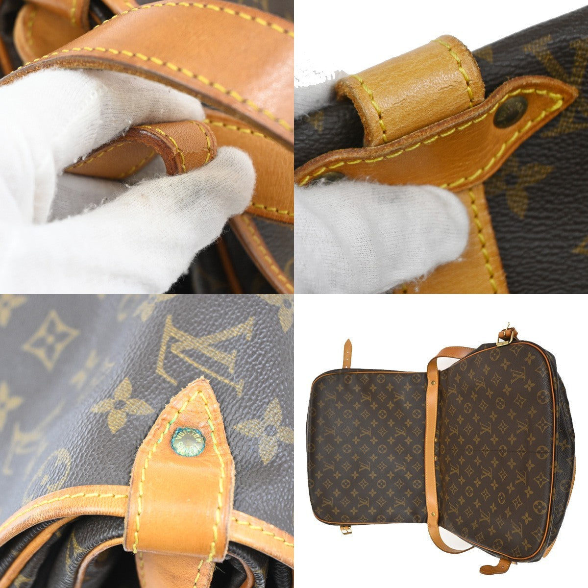 Louis Vuitton Saumur Handbag Monogram Canvas