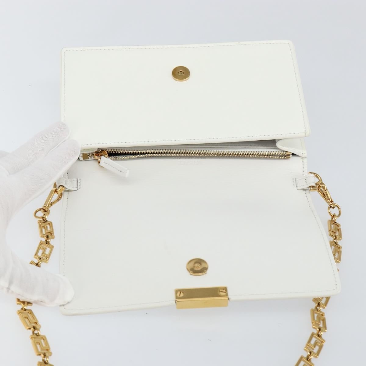 Versace Greca Goddess Wallet on Chain Leather