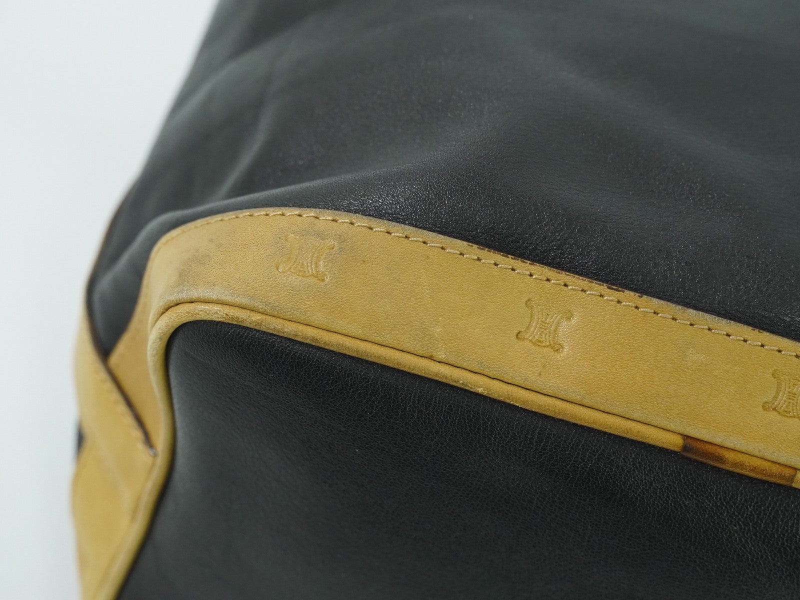 Celine Triomphe Drawstring Bucket Bag Leather