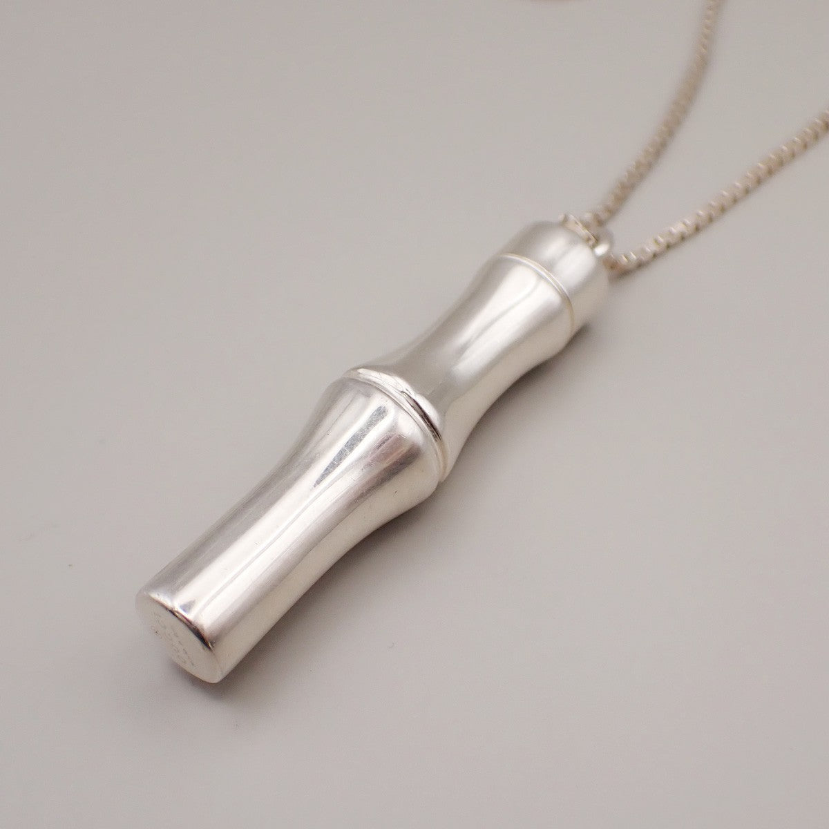 Gucci Bamboo Drop Pendant Necklace Sterling Silver