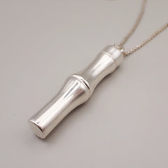 Gucci Bamboo Drop Pendant Necklace Sterling Silver