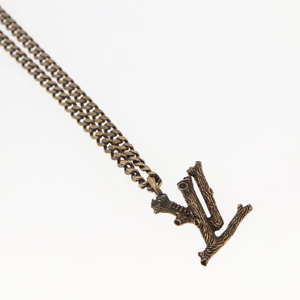 Louis Vuitton LV Wood Pendant Necklace Metal
