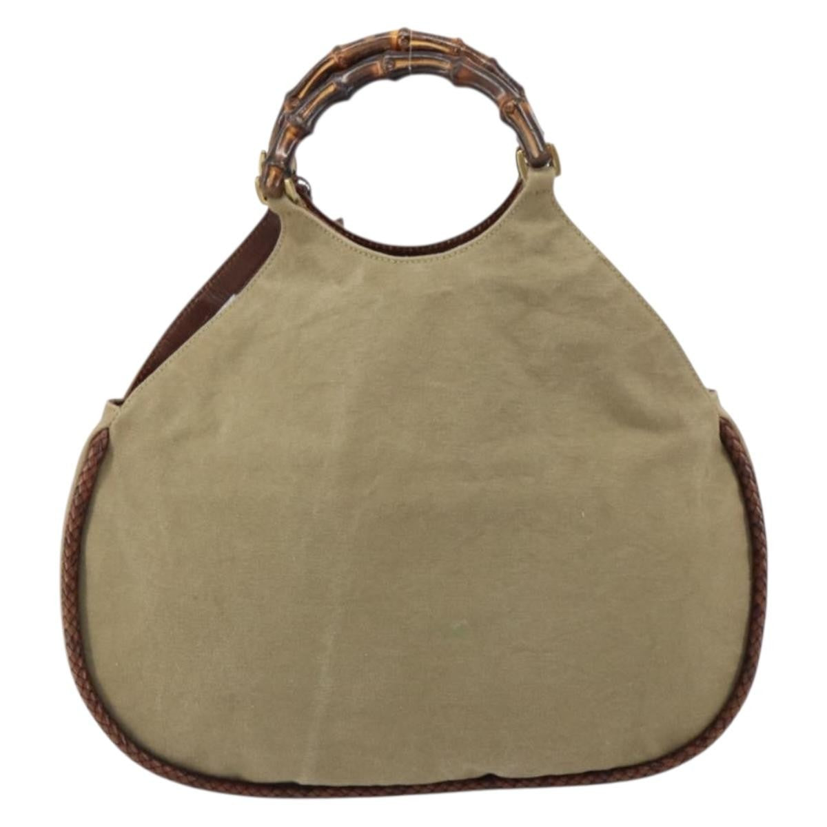Gucci Vintage Bamboo Hobo Canvas