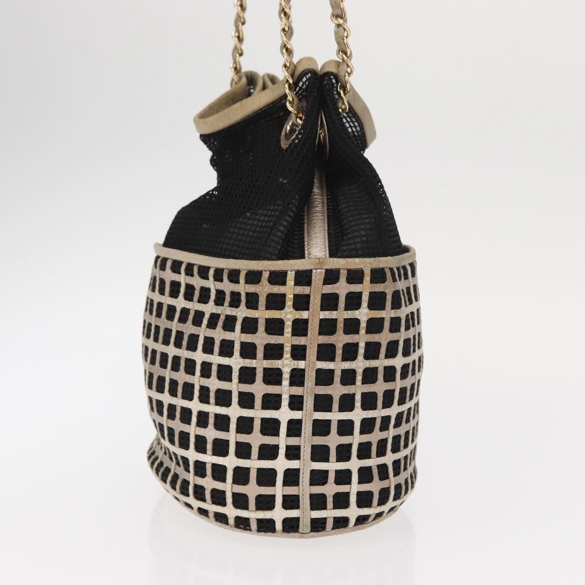 Chanel Chain Bucket Bag Mesh and Leather