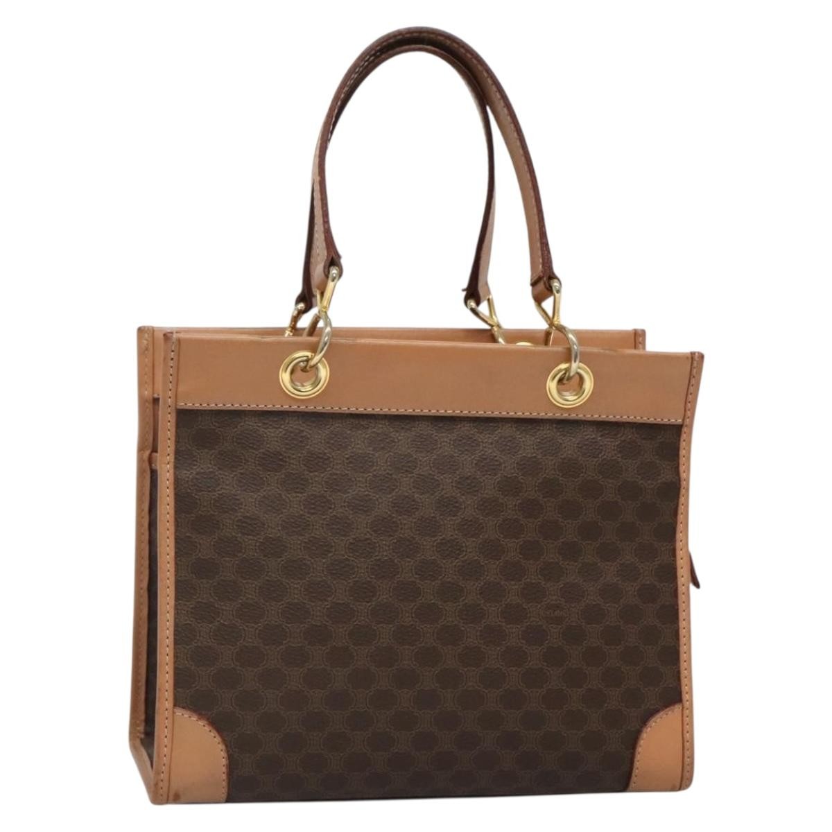 Celine Vintage Macadam Handbag Canvas and Leather