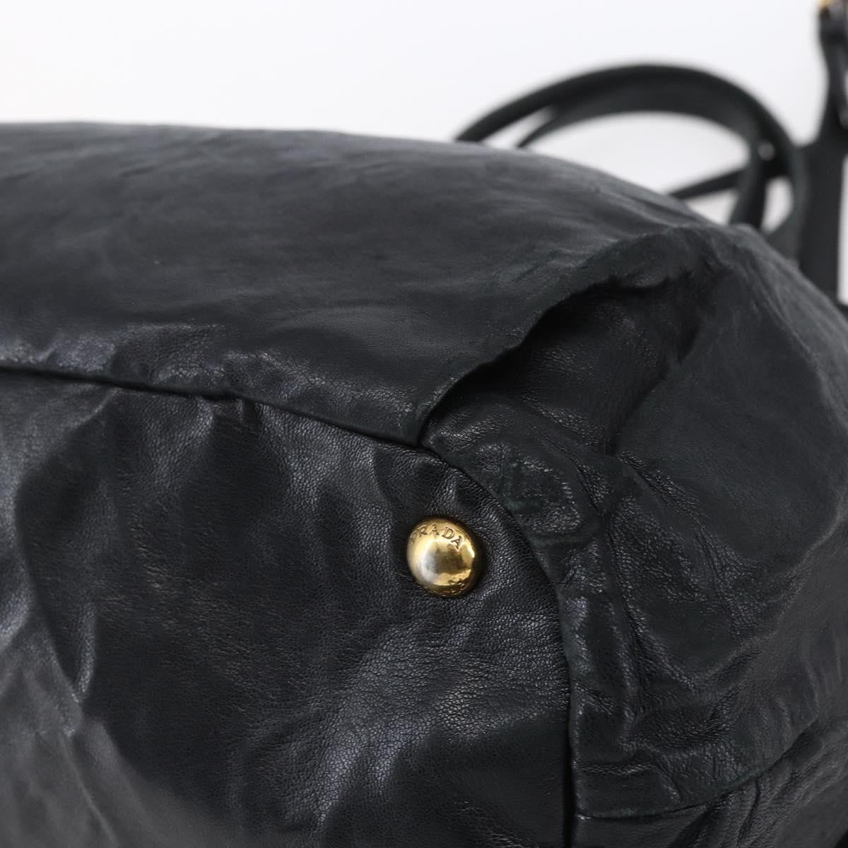 Prada Bow Tie Pleated Tote Leather