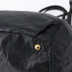 Prada Bow Tie Pleated Tote Leather