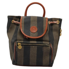 Fendi Pequin Front Pocket Backpack Coated Canvas