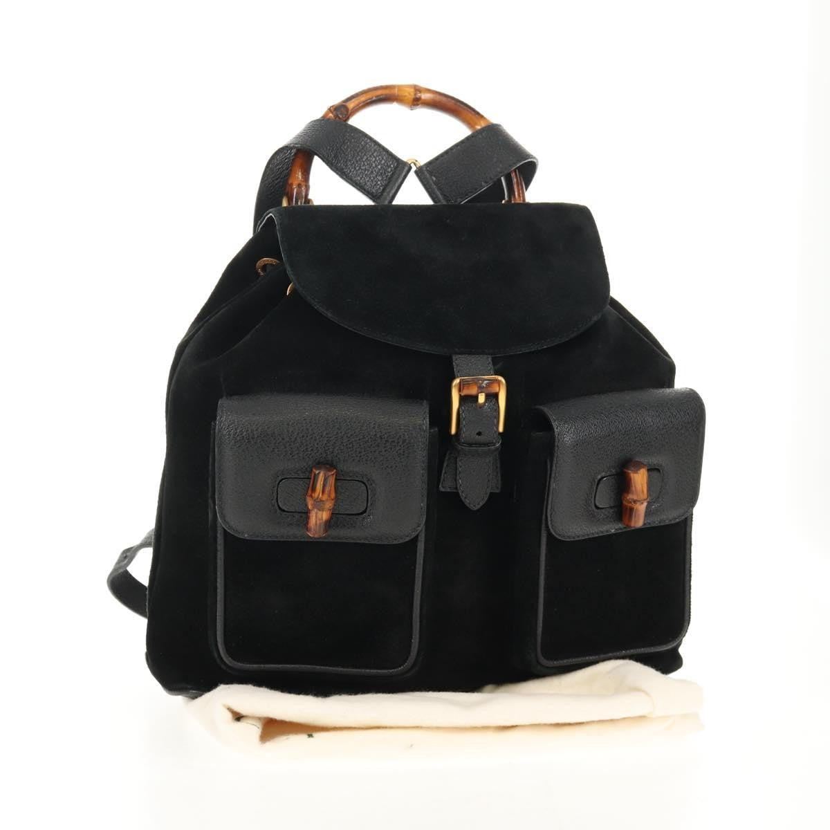 Gucci Vintage Bamboo Backpack Suede