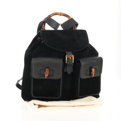 Gucci Vintage Bamboo Backpack Suede