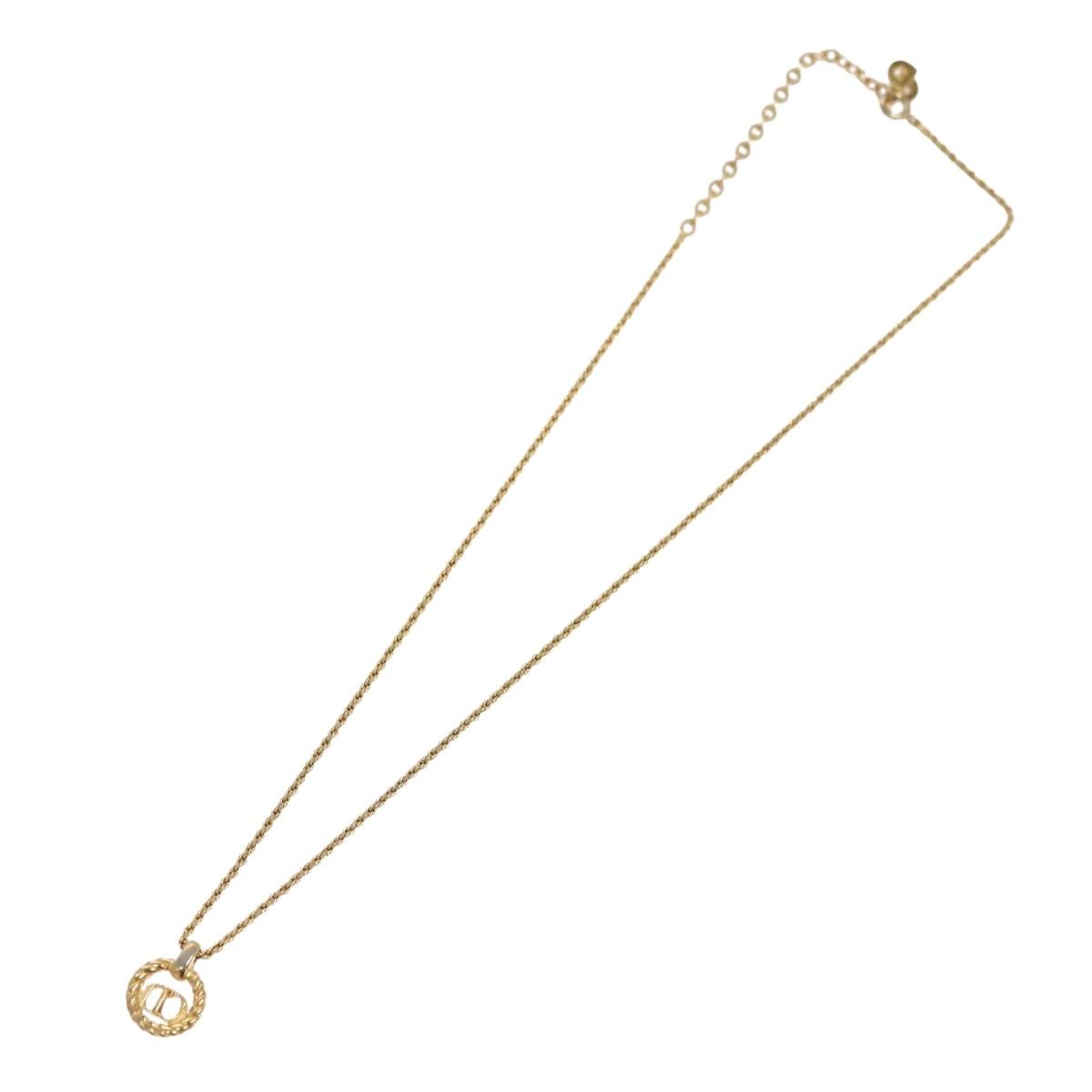 Christian Dior CD Pendant Necklace Gold-plated