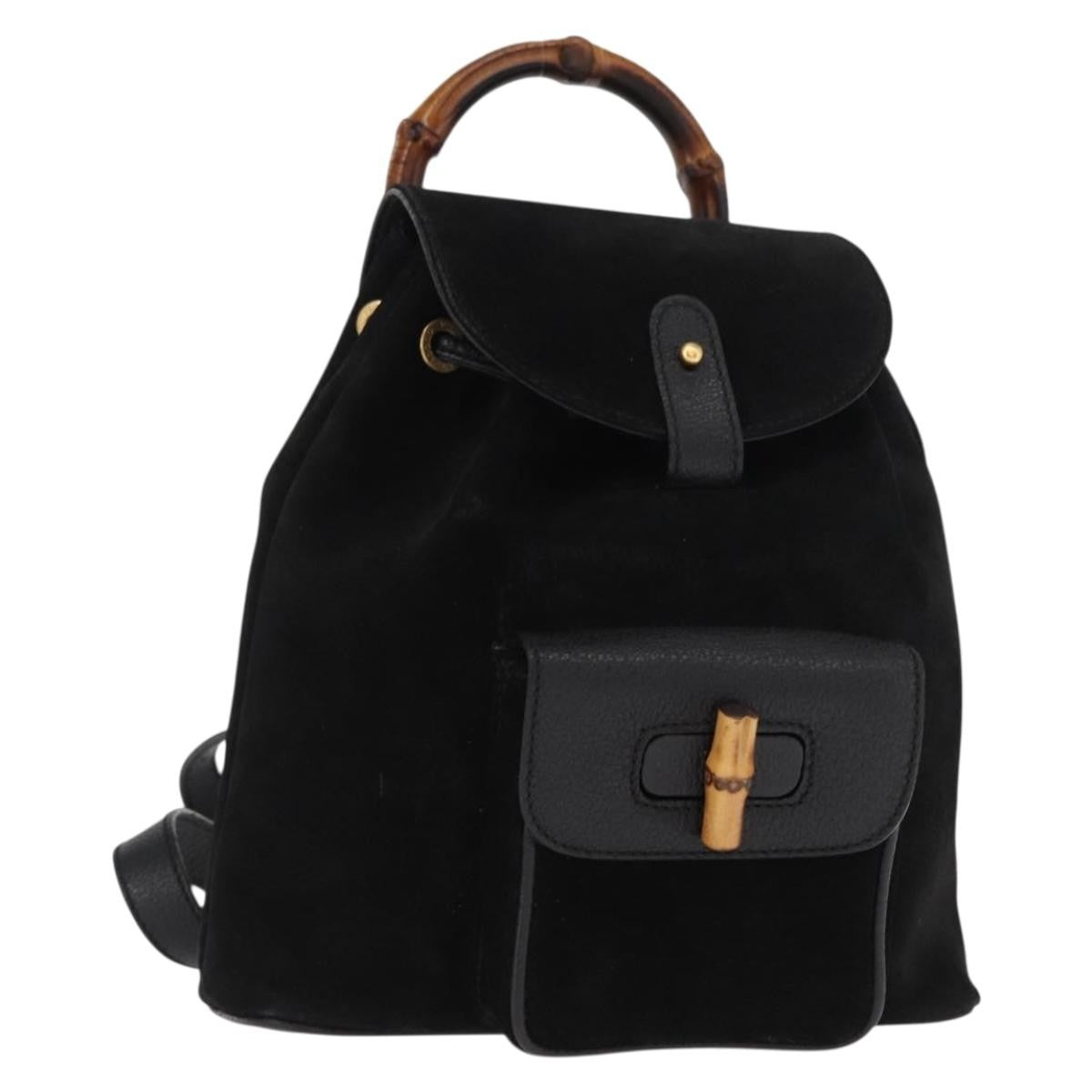 Gucci Vintage Bamboo Backpack Suede