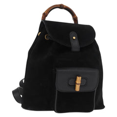 Gucci Vintage Bamboo Backpack Suede