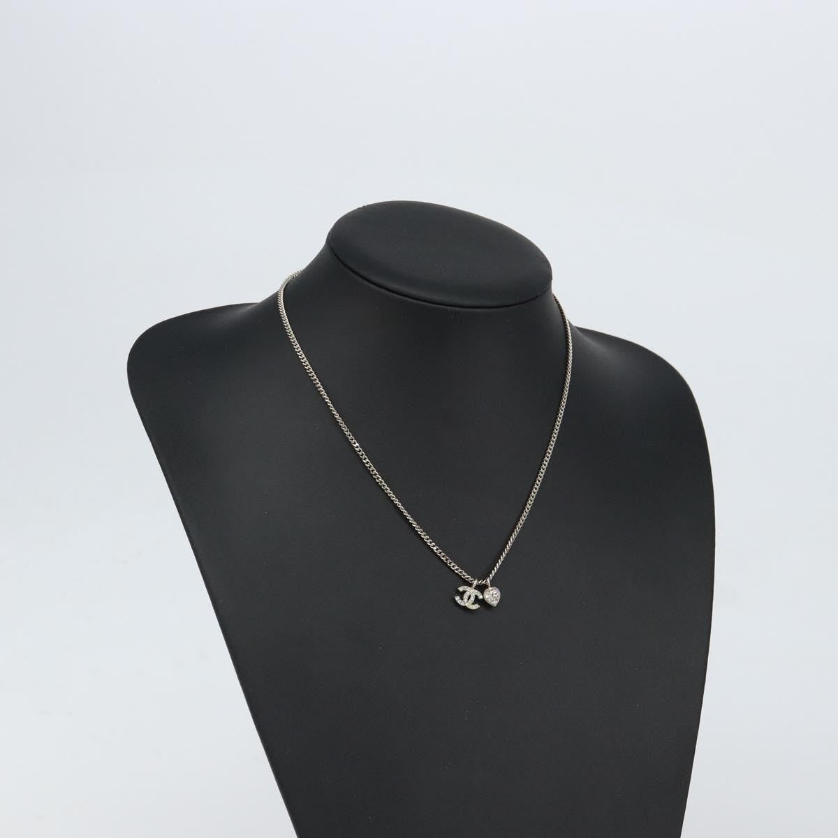 Chanel CC and Heart Pendant Necklace Metal