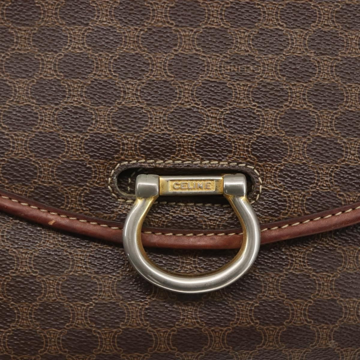 Celine Vintage Macadam Shoulder Bag Canvas