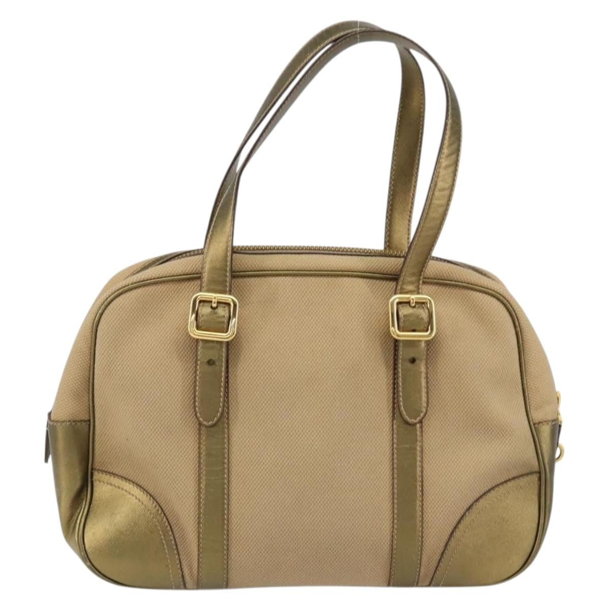 Prada Bowler Bag Canvas with Leather
