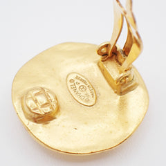Chanel Vintage CC Round Clip-On Earrings Metal