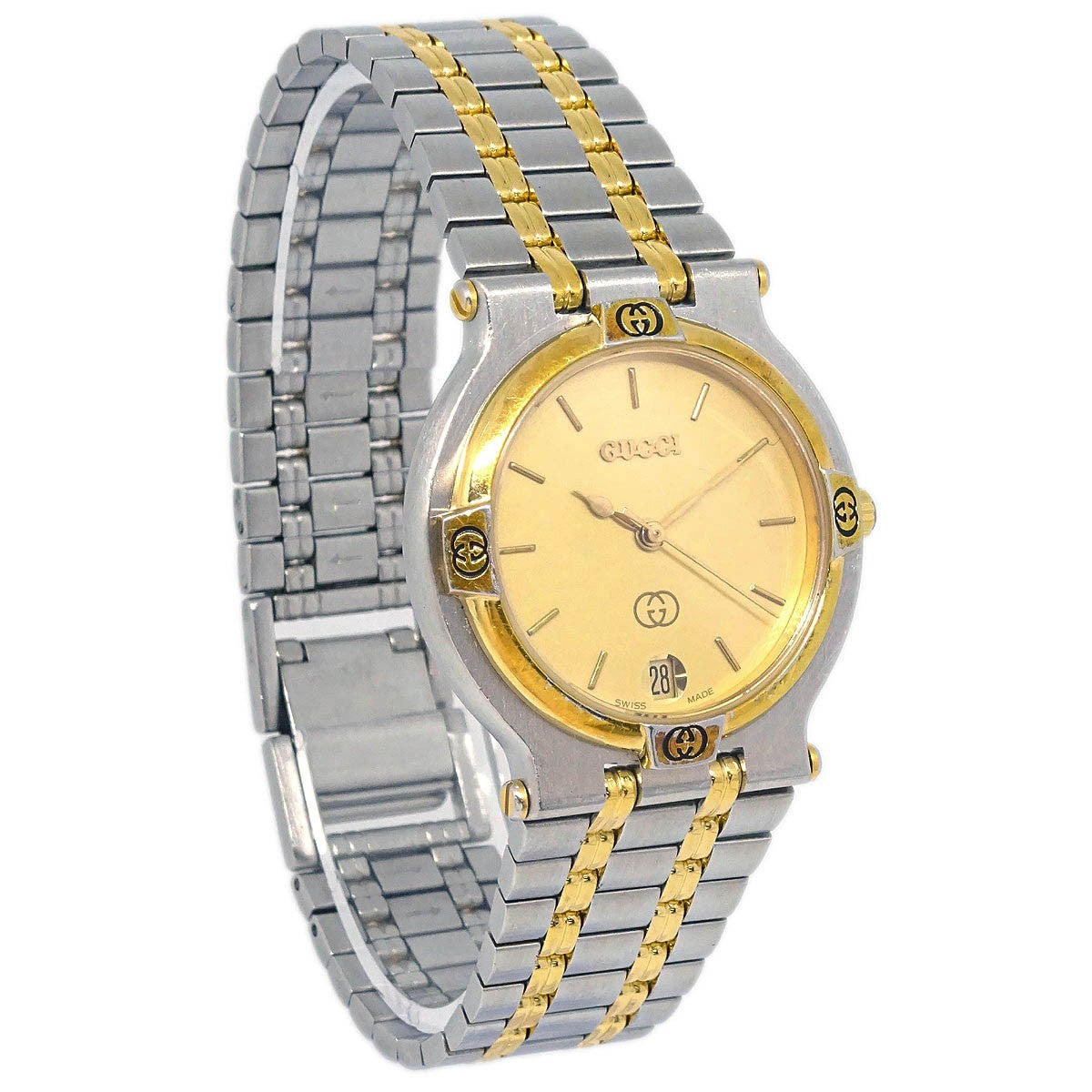 Gucci 9000l Quartz Watch Stainless Steel with Plated Metal