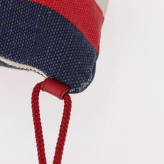 Gucci Logo Drawstring Backpack Striped Canvas