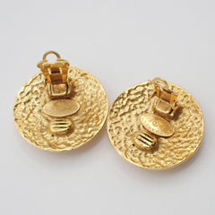 Chanel Vintage Round CC Clip-On Earrings Metal