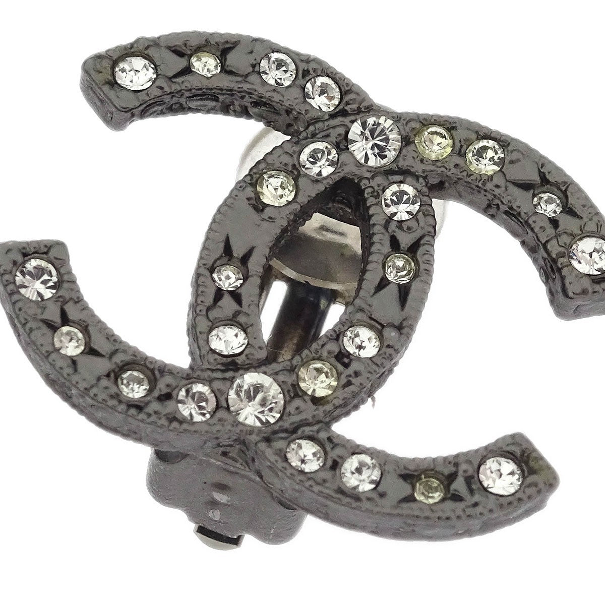 Chanel CC Clip-On Earrings Metal with Crystal
