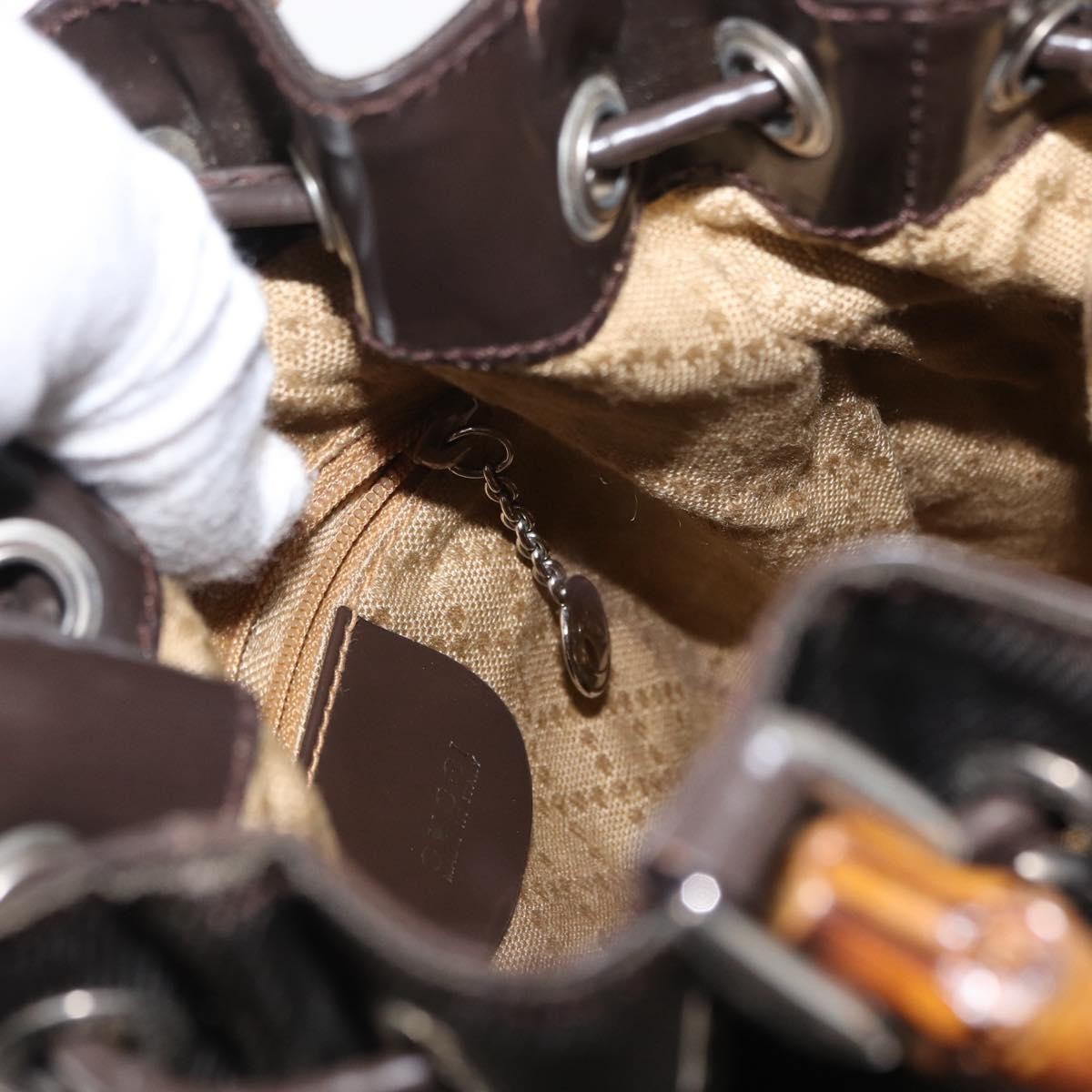 Gucci Vintage Bamboo Sling Backpack Nylon