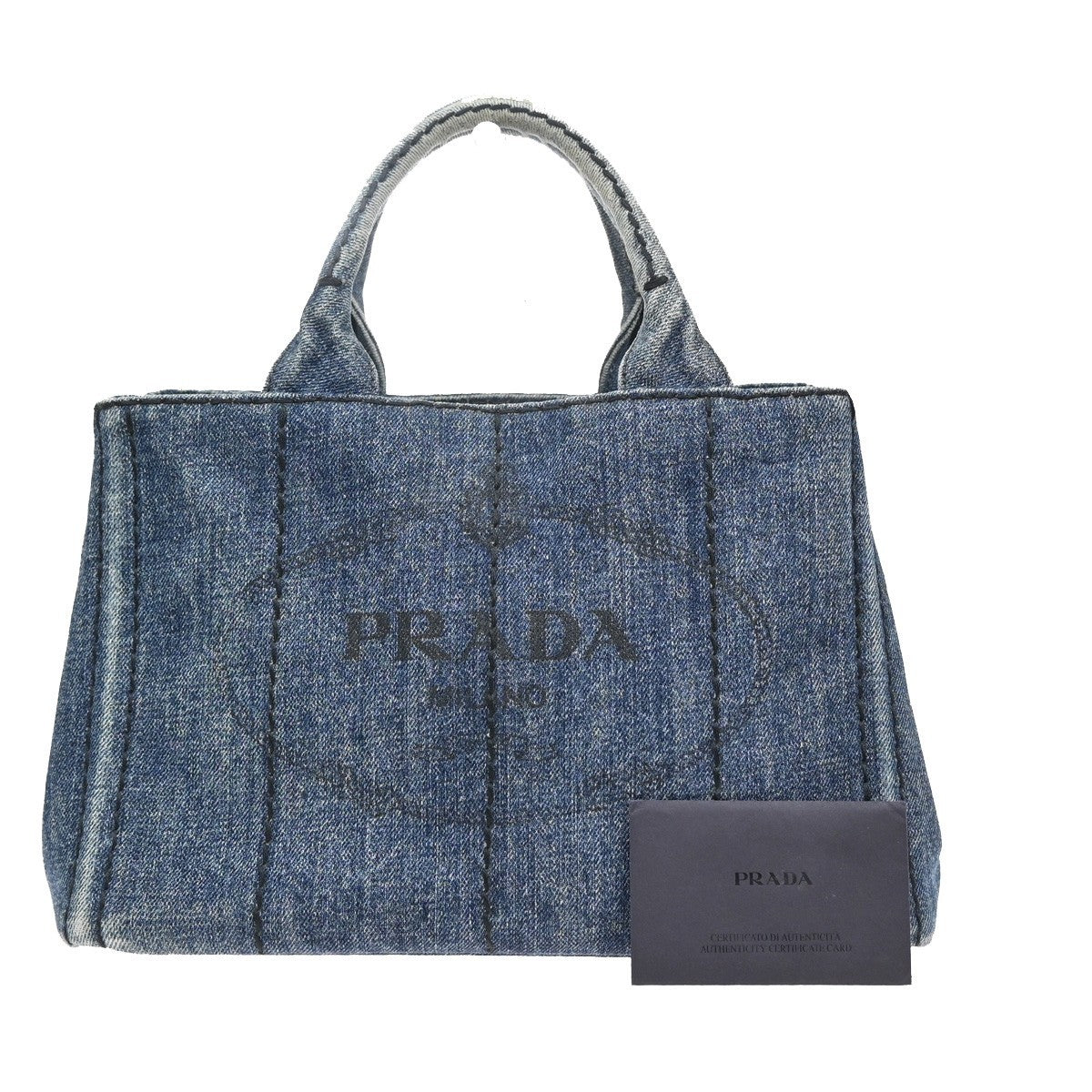 Prada Canapa Open Tote Denim