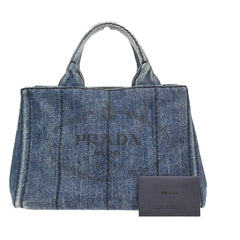 Prada Canapa Open Tote Denim
