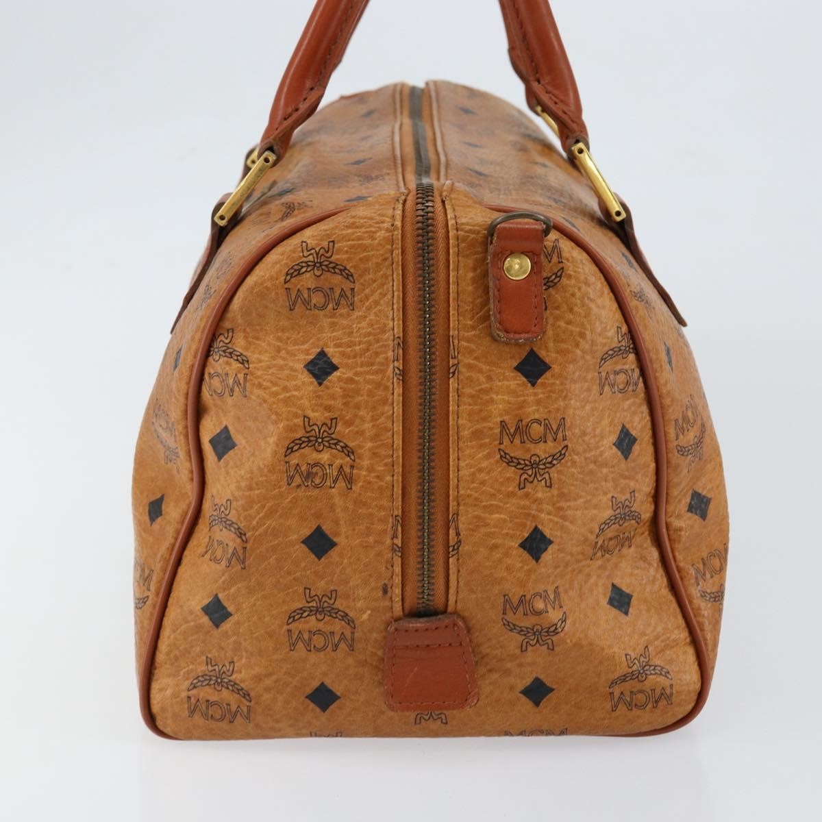 MCM Visetos Handbag Canvas and Leather