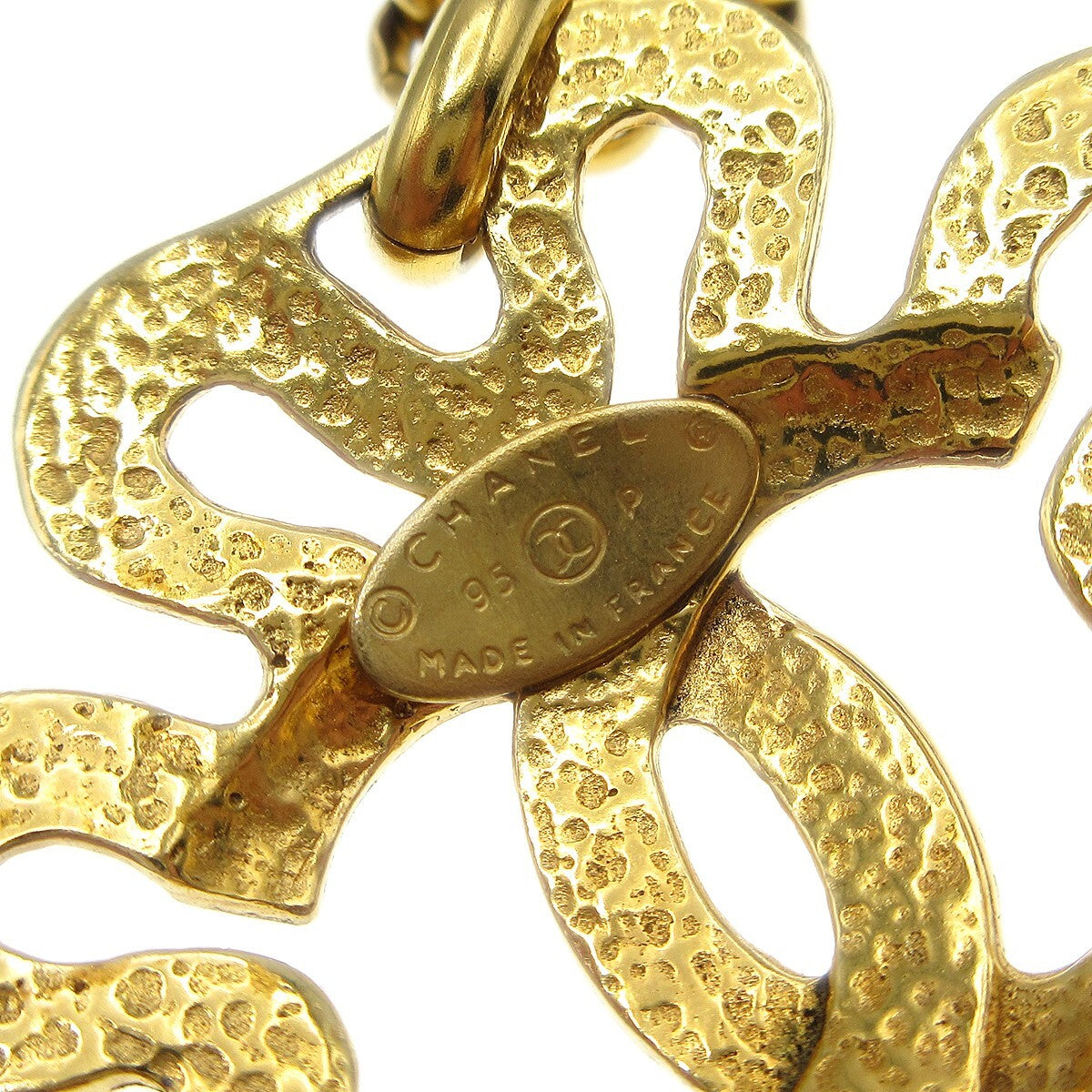 Chanel CC Flower Pendant Necklace Metal