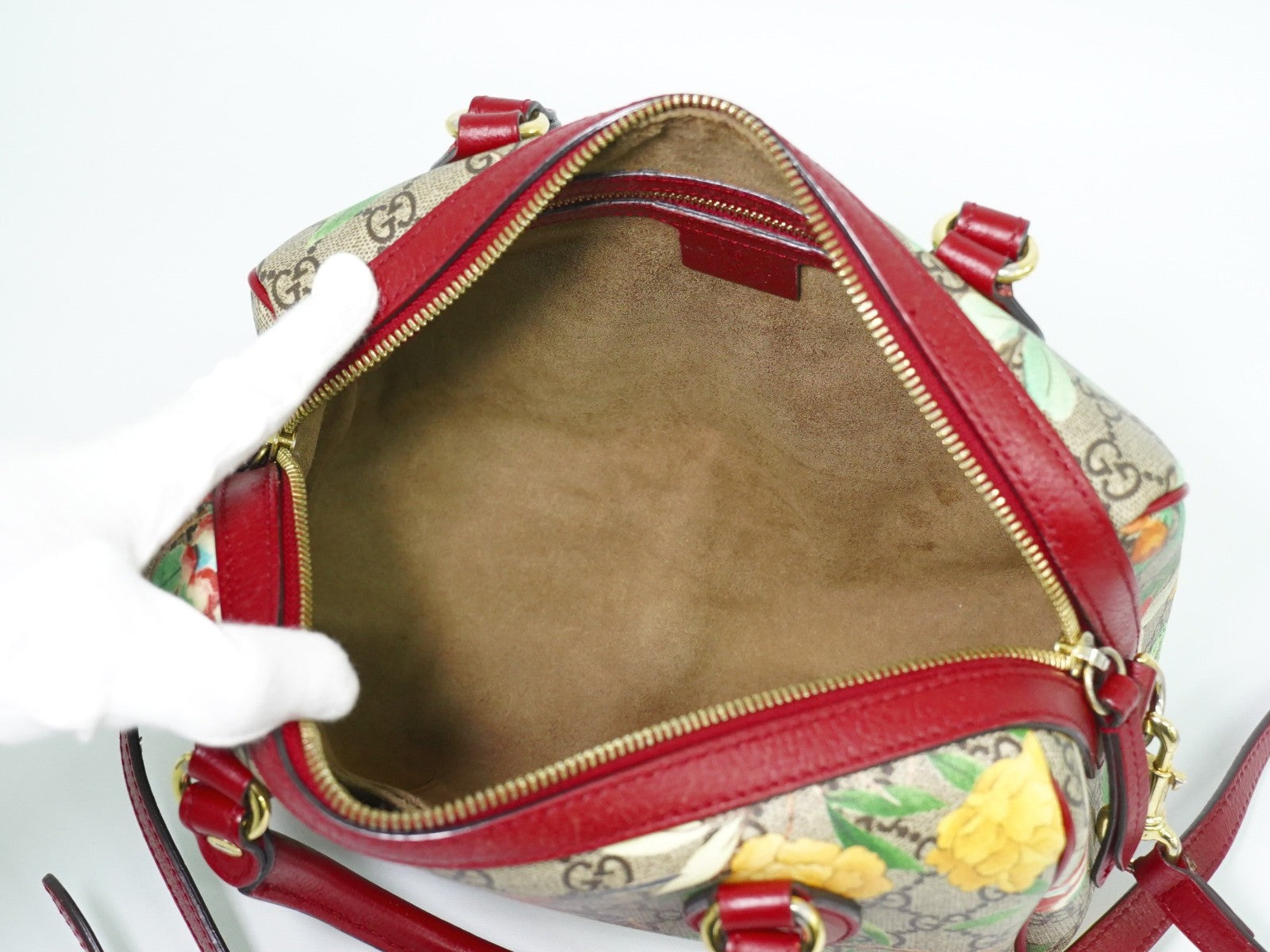 Gucci Convertible Boston Bag Tian Print GG Coated Canvas