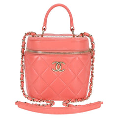 Chanel Classic Top Handle Vanity Case with Chain Quilted Lambskin