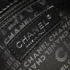Chanel Vintage Logo Messenger Bag Quilted Aged Calfskin