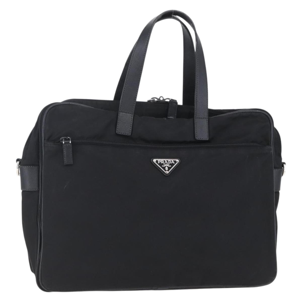 Prada Convertible Front Zip Briefcase Tessuto with Saffiano Leather