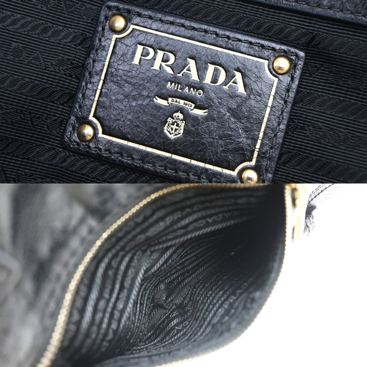 Prada Front Pocket Convertible Tote Leather